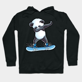 Cute Panda Snowboarding Skiing gifts Dabbing Panda Snowboard Hoodie